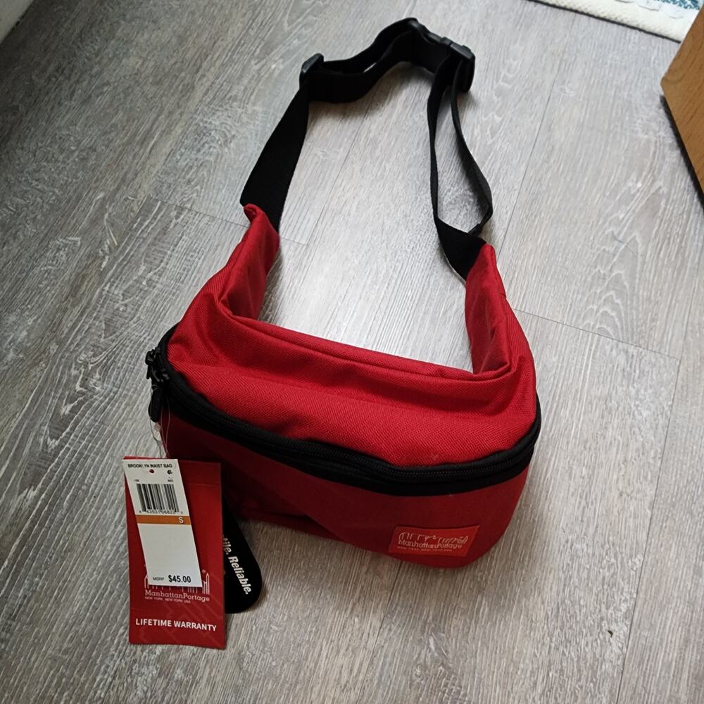 Manhattan Portage Brooklyn Bridge Waist Bag Fanny Pack RED Retail $45